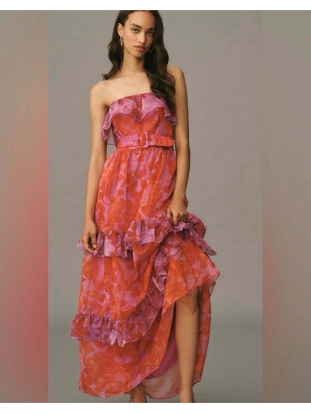 Anthropologie Tiered Strapless Ruffle Maxi Dress $258